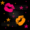 Orange Pink Lips Background