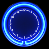 Blue Neon Flash Clock